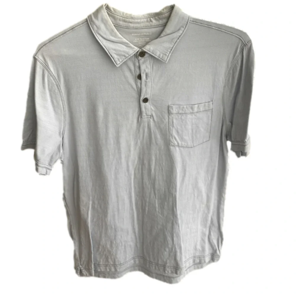 🌿Banana Republic Men’s Short-Sleeved Polo Rugby, size L, light blue🌿